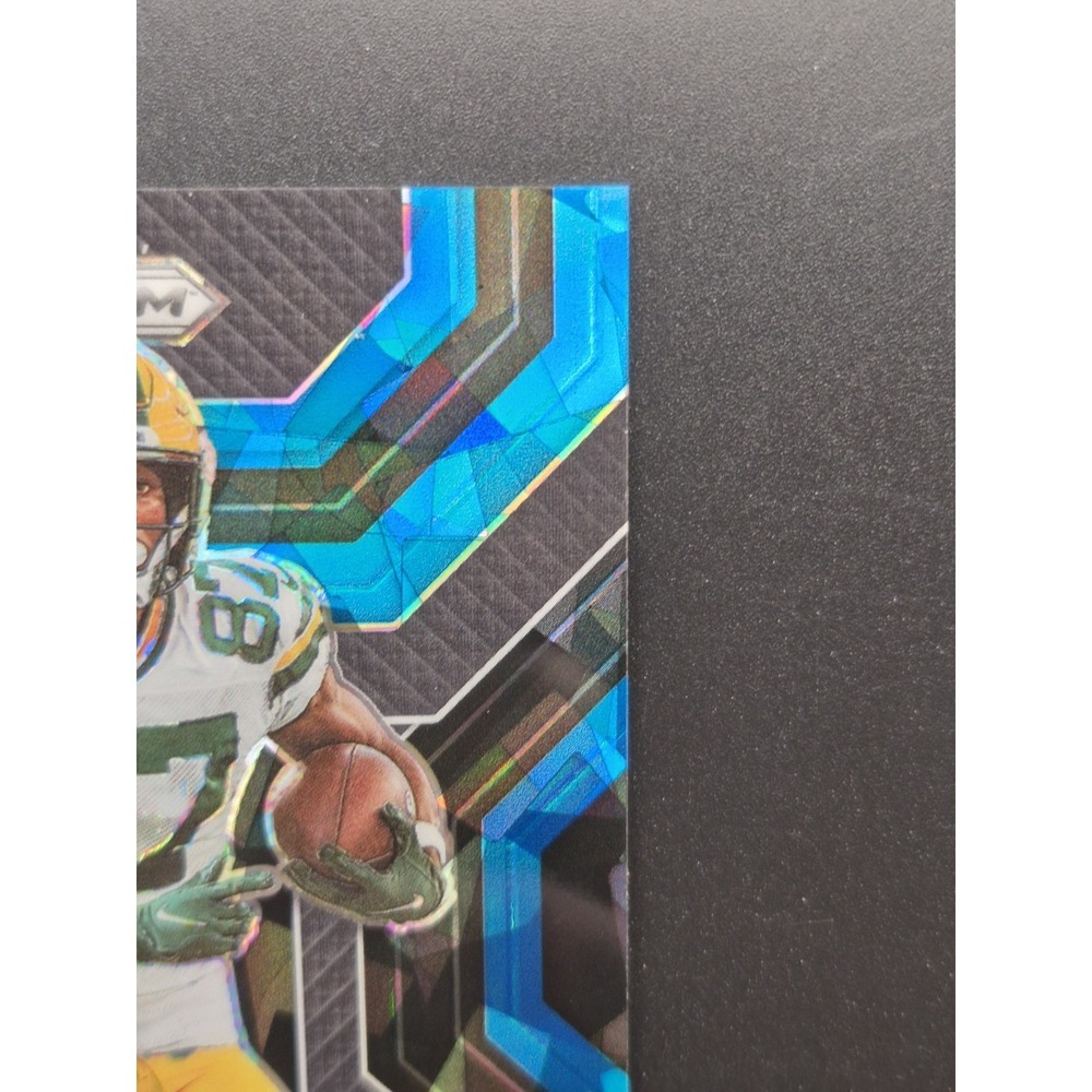2022 Panini Prizm Romeo Doubs #E-14 Emergent Blue Ice Prizm /99 (RC) Packers - Picture 5 of 11